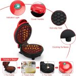 ⁦LOMUG Mini Round Waffle Maker, Non-Stick Belgian Waffle Maker for Home & Kids Birthdays⁩ - الصورة ⁦3⁩
