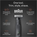 ⁦Braun Series XT5 – Beard Trimmer, Shaver and Electric Razor for Men, Body Grooming Kit, One Tool for Stubble, Hair, Groin, Underarms, XT5100 Wet & Dry all-in-one tool with 5 attachments⁩ - الصورة ⁦3⁩
