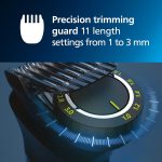 ⁦Philips Norelco Multi Groomer 23 Piece Men's Grooming Kit, Trimmer for Beard, Head, Body, and Face - Stainless Steel Precision. No Blade Oil Needed. MG9520/50⁩ - الصورة ⁦6⁩