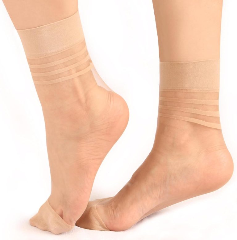Charmaine Women Ankle-High Ultra Sheer Socks With Striped Cuffs