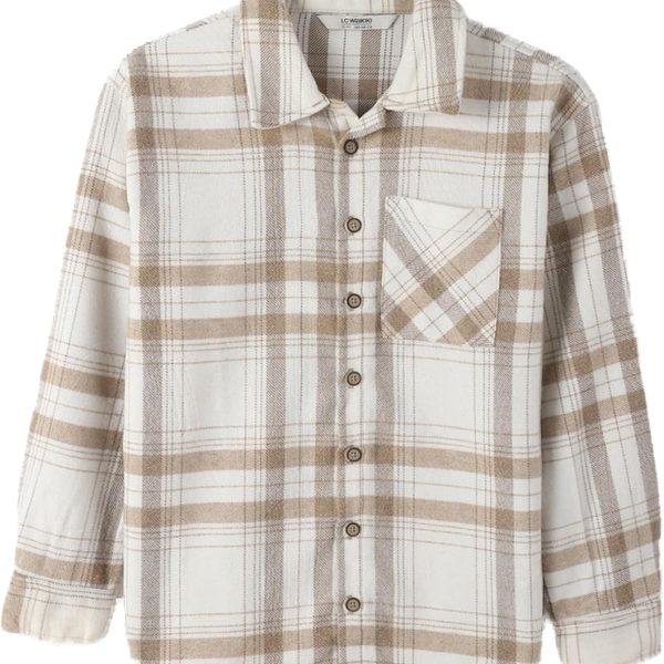 قميص لامبرجاك للأولاد مزين بنقشة مربعات من ال سي وايكيكي
