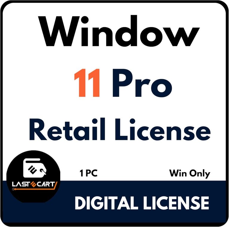 Window 11 Pro Retail Lifetime Activation for One PC, Online Delivery via WhatsApp