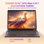 ⁦CHUWI Hi10 Max 2 in 1 Windows Tablet 12.96", Intel N150(3.6GHz), 12GB LPDDR5 512GB SSD, Windows 11 Tablet with Backlit Keyboard, FHD IPS 2880 * 1920 Touchscreen, WiFi 6, BT 5.2, HDMI, USB 3.2⁩ - الصورة ⁦5⁩