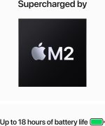 ⁦Apple 2023 MacBook Air laptop with M2 chip: 15.3-inch Liquid Retina display, 8GB GB RAM, 256GB;GB SSD storage, Touch ID. Works with iPhone/iPad; Space Grey; English⁩ - الصورة ⁦2⁩