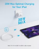 ⁦Anker USB C Charger 20W, PIQ 3.0 Durable Compact Fast Charger, for iPhone 13/13 Mini/13 Pro/12, iPhone 14,iPhone 14 Pro Galaxy, Pixel 4/3, iPad/iPad mini⁩ - الصورة ⁦5⁩