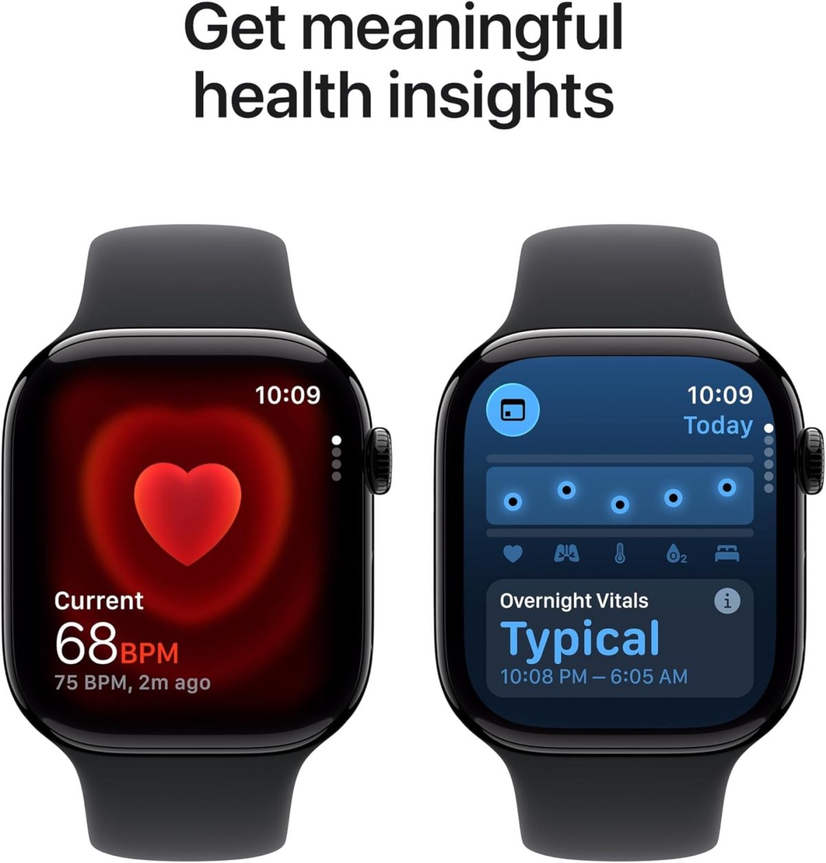 ⁦Apple Watch Series 11 GPS 46mm Smartwatch with Jet Black Aluminium Case with Black Sport Band M/L. Sleep Score, Fitness Tracker, Health Monitoring, Always-On Display, Water Resistant⁩ - الصورة ⁦3⁩