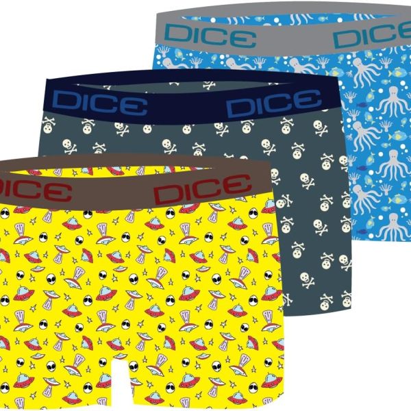 Dice Boys Pack of 3 Printed Lycra Underwear