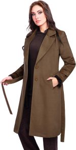Fully Lined Classic Long Wool Coat With Belt - الصورة 3