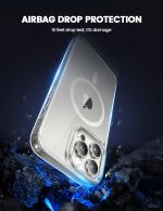 ⁦جراب حماية ماج سيف لموبايل ايفون 16 برو ماكس فقط من لاميكال [شفاف للغاية ومضاد للاصفرار] [حماية من السقوط من الدرجة العسكرية] مقاوم للخدش، حماية الشاشة والعدسات، مغناطيس قوي⁩ - الصورة ⁦6⁩