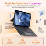⁦CHUWI Hi10 Max 2 in 1 Windows Tablet 12.96", Intel N150(3.6GHz), 12GB LPDDR5 512GB SSD, Windows 11 Tablet with Backlit Keyboard, FHD IPS 2880 * 1920 Touchscreen, WiFi 6, BT 5.2, HDMI, USB 3.2⁩ - الصورة ⁦4⁩