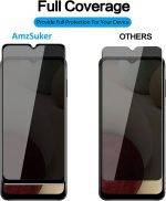 ⁦SUKER [2-Pack] for Samsung Galaxy A12/A32 5G Privacy Screen Protector, Anti-Spy 9H Hardness Anti-Scratch Bubble Free Tempered Glass Screen Protector for Galaxy A12/A32 5G 6.5 inch (Black)⁩ - الصورة ⁦4⁩