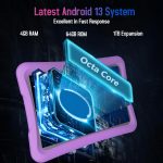 ⁦Kids Tablet, 10.1 Inch Android Toddler Tablet with Case, 4GB RAM 64GB ROM 1TB Expand, 15-hr 8000mAh Battery, Tablet for Kids Ages 3-7 8 10 12 14, WiFi 6, BT 5.0, Parental Controls, Kids Space⁩ - الصورة ⁦3⁩