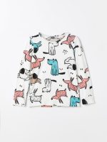 LC WAIKIKI Crew Neck Printed Long Sleeve Fleece Girls' Pajamas Set - الصورة 3