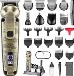 VGR 095 Beard Trimmer for Men, 7 in 1 Waterproof Cordless Hair Trimmer and Trimmer, Electric Shavers with T-Blade, Grooming Kit for Nose Body Ear Mustache