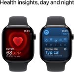 ⁦Apple Watch Series 10 GPS 46 mm Smartwatch with Jet Black Aluminium Case with Black Sport Band - M/L. Fitness Tracker, ECG App, Always-On Retina Display, Water Resistant⁩ - الصورة ⁦5⁩