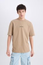 ⁦تيشرت محبوك برقبة دائرية ضيقة وأكمام قصيرة شبابي طراز D5619AX من ديفاكتو⁩ - الصورة ⁦3⁩