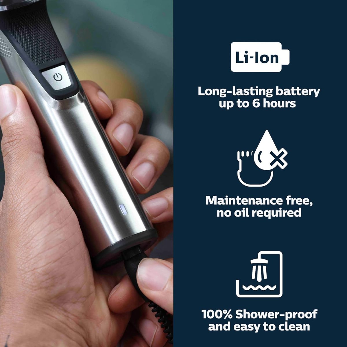 ⁦Norelco Multigroom Series 9000-21 piece Men's Grooming Kit for beard, body, face, nose, ear hair trimmer w/premium storage case, MG9510/60⁩ - الصورة ⁦6⁩