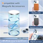 ⁦Dl3 Mobilak Electroplated Case for iPhone 15 6.1-Inch, Camera Lens Full Protection, Compatible with MagSafe Wireless Charging, Shockproof Soft TPU Phone Cover (Sierra Blue)⁩ - الصورة ⁦6⁩