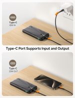 ⁦Joyroom JR-PBF15 22.5W 10000mAh LED Fast Charging Power Bank, Black|12 Months Warranty⁩ - الصورة ⁦8⁩