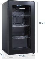 ⁦Heinrich´s Drinks Fridge, Mini Fridge with Glass Door, Compact and Quiet: 40 dB, LED Interior Lighting, Perfect for Office, Camping 4 to 18 °C, (88 Litres/3 Shelves/40 db) [Energy Class D]⁩ - الصورة ⁦3⁩