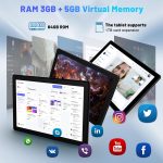 ⁦FYMLCPFY Android 14 Tablet 10 Inch Octa-Core 8GB+64GB(TF 1TB), 1280x800 HD IPS Wi-Fi 6 Model/Widevine L1/5000mAh/Dual Camera/Face ID PC 2024 - Black⁩ - الصورة ⁦4⁩