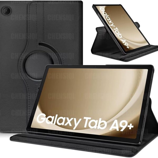 Case for Galaxy Tab A9 Plus 10.9-inch 2023,Leather Case and Foldable Stand Cover Ultra-Thin and A9 (Black)
