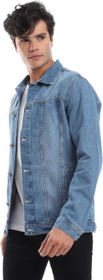 ⁦Andora Mens Full Buttoned Casual Denim Jacket⁩ - الصورة ⁦2⁩
