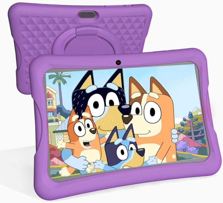 Kids Tablet, 10.1 Inch Android Toddler Tablet with Case, 4GB RAM 64GB ROM 1TB Expand, 15-hr 8000mAh Battery, Tablet for Kids Ages 3-7 8 10 12 14, WiFi 6, BT 5.0, Parental Controls, Kids Space