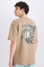 ⁦تيشرت محبوك برقبة دائرية ضيقة وأكمام قصيرة شبابي طراز D5619AX من ديفاكتو⁩ - الصورة ⁦2⁩