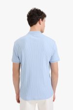⁦DeFacto Mens Smart Casual Slim Fit Polo Neck Short Sleeve Knitted Polo T-Shirt Polo (pack of 1)⁩ - الصورة ⁦2⁩