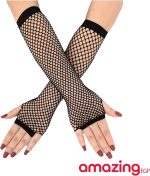 ⁦Fishnet Gloves for Women |amazingEGP| and Girls Long Mesh Fingerless Gloves In Theme Party Costume Accessories⁩ - الصورة ⁦5⁩