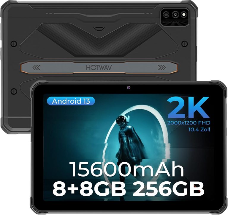 HOTWAV 2023 Android 13 Outdoor Tablet 10.4'' R6 Ultra Tablets with (8+8 Expand) GB RAM + 256GB ROM 1TB TF, 15600mAh Akku, Octa-core Tablet PC with 2000x1200 FHD+, 16MP Camera