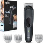 Braun Body Groomer 3 Body Trimmer for Men with SkinShield Technology, Clog for Sensitive Areas, Hardwearing Metal Blade, Black/Grey – BG3340