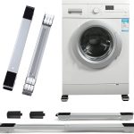 More In Washer Dryer Fridge Stand Movable Base - Washing Machine Refrigerator Base Stand Bracket Fridge Washing Machine Trolley Bracket Mount Convenient Movable Adjustable (Silver)