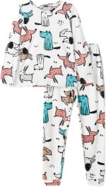 LC WAIKIKI Crew Neck Printed Long Sleeve Fleece Girls' Pajamas Set