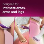 ⁦Philips Essential Bikini Trimmer. Trim. Shave & Style. Mini Shaving Head Included. Portable. Battery, Brt38315. 2 Years Warranty, Whitepurple⁩ - الصورة ⁦4⁩