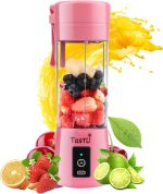 ⁦Pink Portable Mini Blender Bottle for Shakes & Smoothies - USB Rechargeable On-The-Go Mixer Cup for Fruit Juice & Protein⁩ - الصورة ⁦9⁩