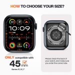 ⁦Goton Waterproof Case for Apple Watch Screen Protector 45mm Series 7 8 9, Tempered Glass Face Cover for iWatch Accessories 45 mm Black⁩ - الصورة ⁦2⁩