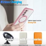 ⁦Dl3 Mobilak Case For Samsung Galaxy S22 MagSafe with Camera Lens Protector,Magnetic Clear Case Full Protection Plating Anti-Scratch Slim Thin Case Cover (Rose Gold)⁩ - الصورة ⁦5⁩