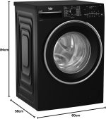 Beko Washer 9 KG 1400 RPM -Digital screen- black-XL Piano black Door Inv.-Steam - Bluetooth - الصورة 6