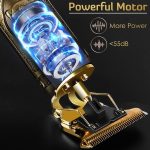 ⁦SHOPPOFOBIX Hair Trimmer For Men Buddha Style Trimmer, Professional Hair Clipper, Adjustable Blade Clipper, Shaver For Men, Retro Oil Head Close Cut Trimming Machine, 1200 mah battery, Gold⁩ - الصورة ⁦2⁩