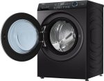 ⁦Haier 10.5 Front Loading Washing Machine with 6 KG Dryer, 525mm Super Drum, Direct Motion inverter Motor, Laser Welding, i-Refresh, Dark Silver, HWD100-B14979S8⁩ - الصورة ⁦4⁩