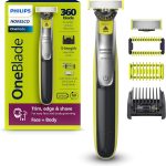 Philips Norelco OneBlade 360 Face + Body Hybrid Electric Trimmer and Shaver, QP2834/70