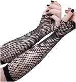 ⁦Fishnet Gloves for Women |amazingEGP| and Girls Long Mesh Fingerless Gloves In Theme Party Costume Accessories⁩ - الصورة ⁦6⁩