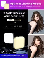 ⁦Cason Selfie Light for Mobile - Dimmable 3000-9900K Ring Light for Phone, Rechargeable LED Camera Light for Video Shooting, Laptop Light for Video Conferences (White, Warm Light)⁩ - الصورة ⁦8⁩