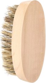 ⁦Uxsiya Men Beard Brush Soft Bristle Mustache Comb Oval Bamboo Handle Beard Shaping Tool for Home Use⁩ - الصورة ⁦2⁩