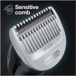 ⁦Braun Body Groomer 3 Body Trimmer for Men with SkinShield Technology, Clog for Sensitive Areas, Hardwearing Metal Blade, Black/Grey – BG3340⁩ - الصورة ⁦6⁩