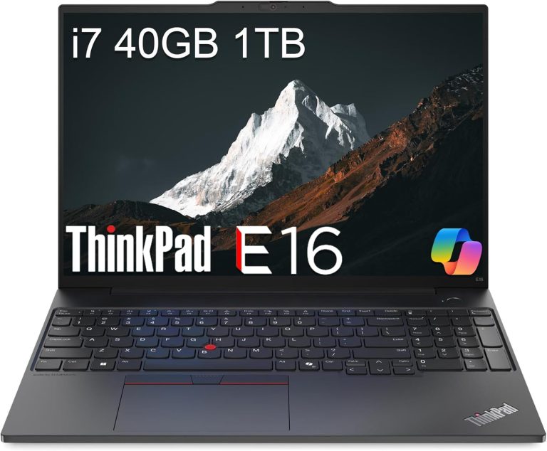 Lenovo ThinkPad E16 Business Laptop (16" FHD+ Anti-Glare, Intel 10-Core i7-1355U, 40GB RAM, 1TB SSD), Backlit, Fingerprint, 1080p Webcam w/Shutter, Thunderbolt 4, Ethernet, Win 11 Pro w/ AI Copilot