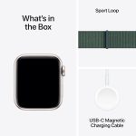 ⁦Apple Watch SE (2nd Gen) [GPS 40mm] Smartwatch with Starlight Aluminum Case with Lake Green Sport Loop One Size. Fitness and Sleep Trackers, Crash Detection, Heart Rate Monitor, Carbon Neutral⁩ - الصورة ⁦6⁩