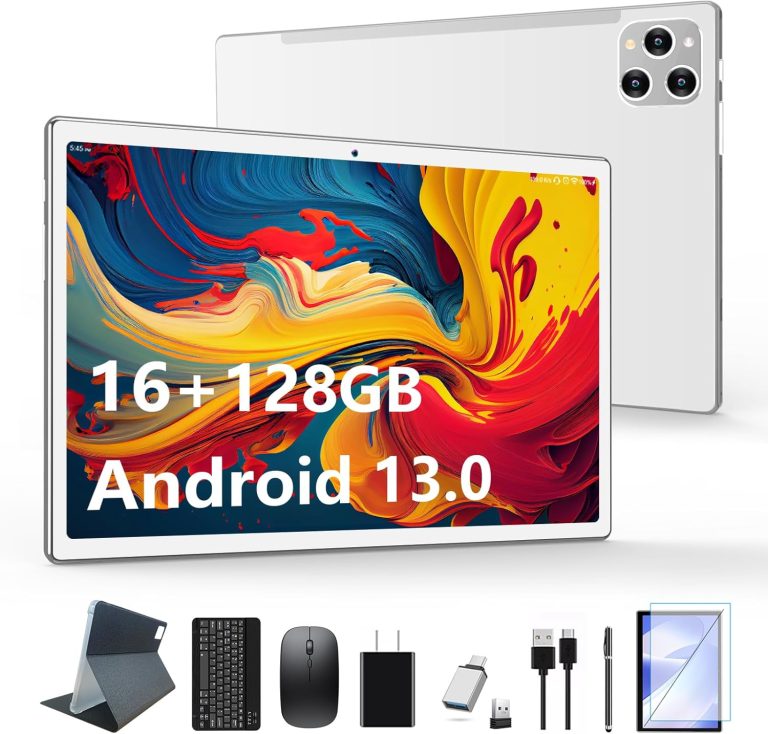 2024 Newest Tablet Android 12 Tablets 10 Inch, Tablet 128GB ROM+16GB RAM (8+8 Virtual), 2 In 1 Tablet with keyboard, Powerful Octa-Core+13MP Camera, 1TB TF Expandable, FHD IPS Display WiFi Tablet PC